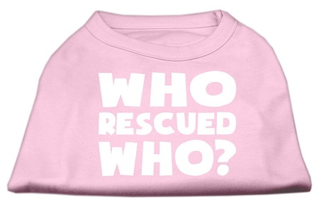 Who Rescued Who Screen Print Shirt Light Pink Med